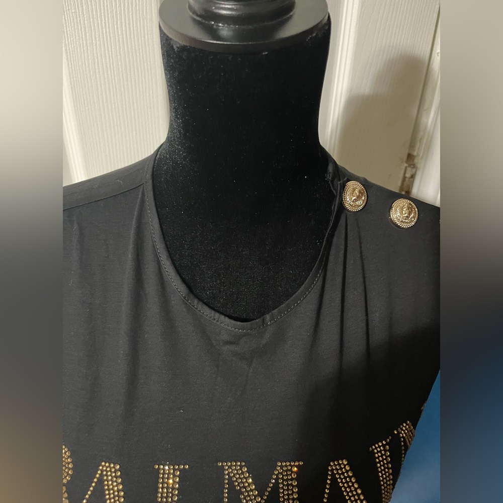 Black Cotton Logo T-Shirt size 36  size S - Picture 7 of 15